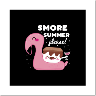 Cute Kawaii Style Marshmallow S'more Pun Posters and Art
